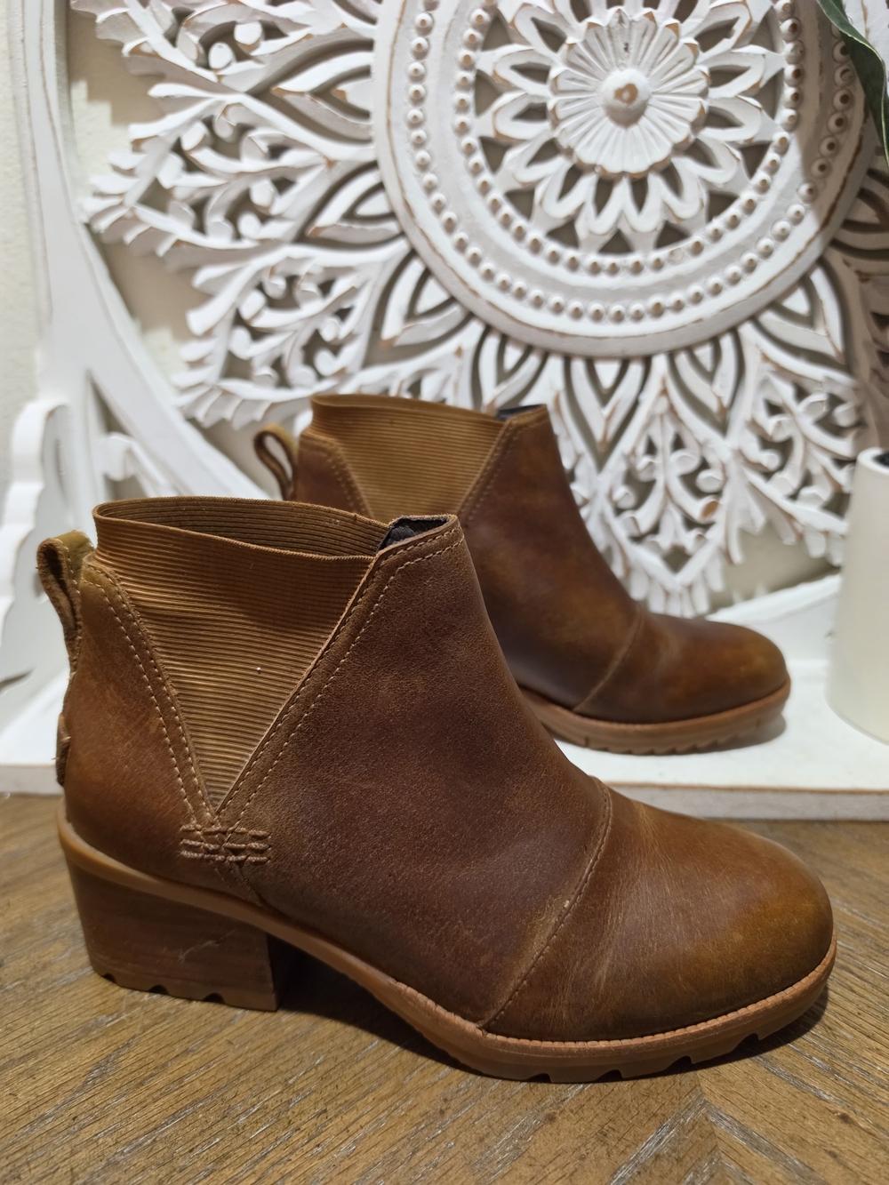 Sorel Brown Small Heel Ankle Leather Boots Womens 6 - Picture 3 of 7